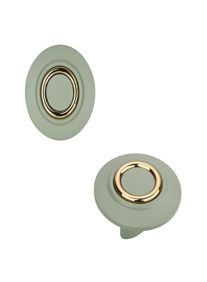 LAPO مقابض خزائن دائرية شديدة التحمل من LAPO، مقابض دفع وسحب مريحة للخزائن ووحدات الأدراج، مصنوعة من الزنك المتين، ضمان لمدة 3 سنوات (لون ذهبي أخضر، عبوة من 3 قطع) - Image 1